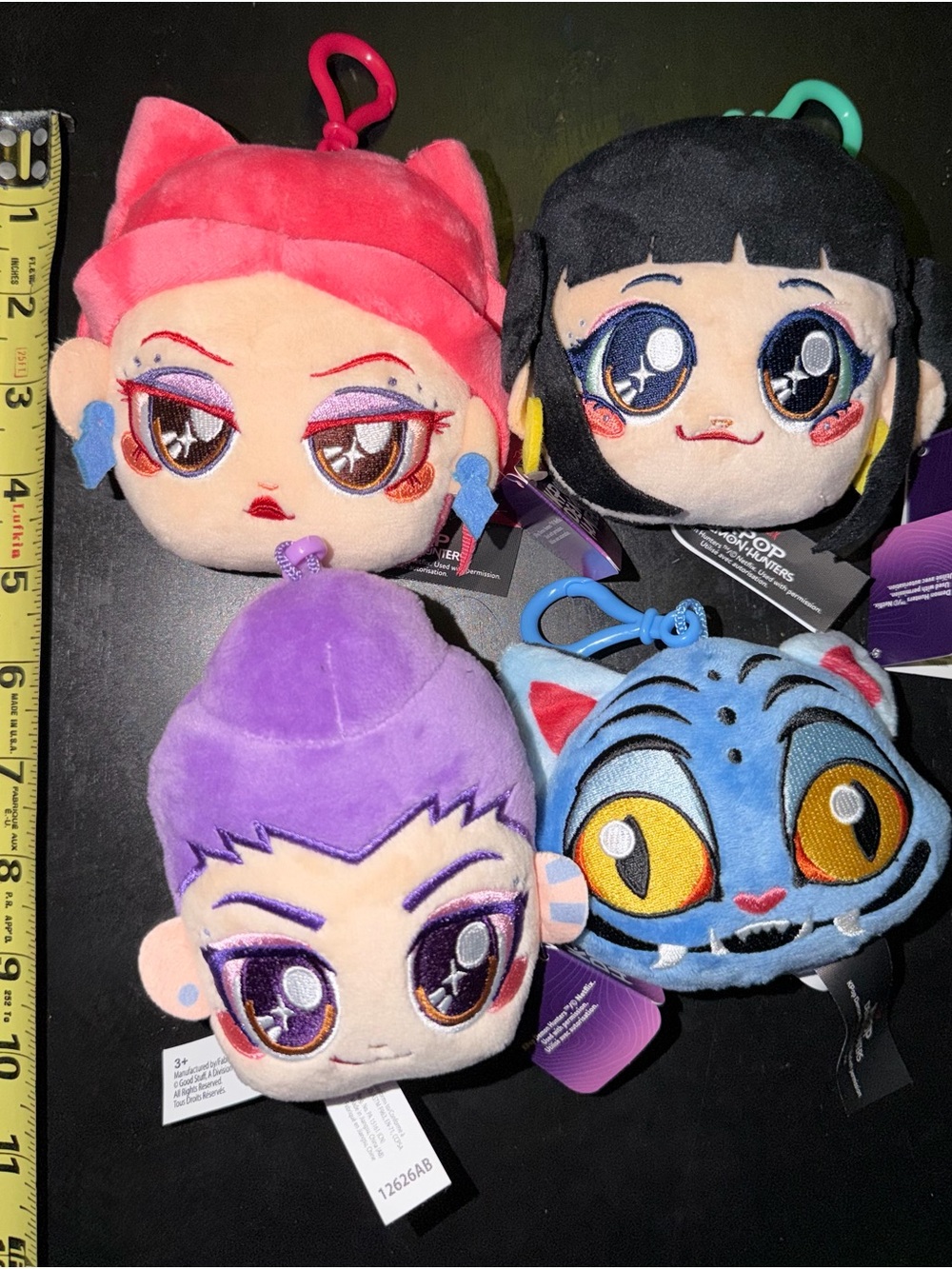 Kpop demon hunters Plush Character Clip-On Keychain